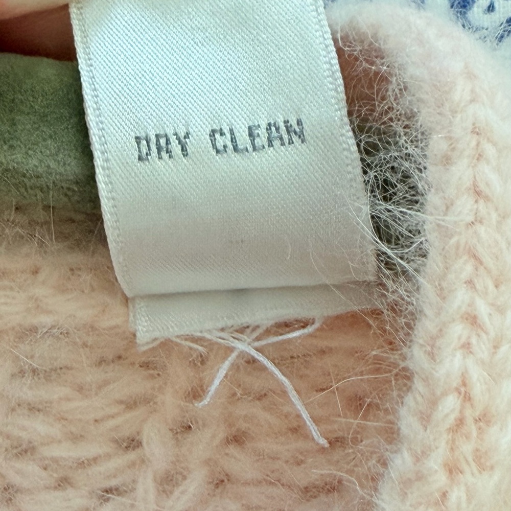 Vintage Lord & Taylor Soft Pink Cable Knit Cardigan Sz M - Picture 7 of 9